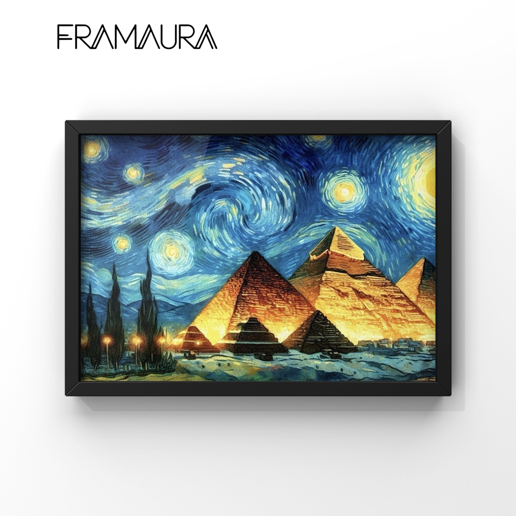 The Pharoah’s starry night (20x30 cm, Black frame)