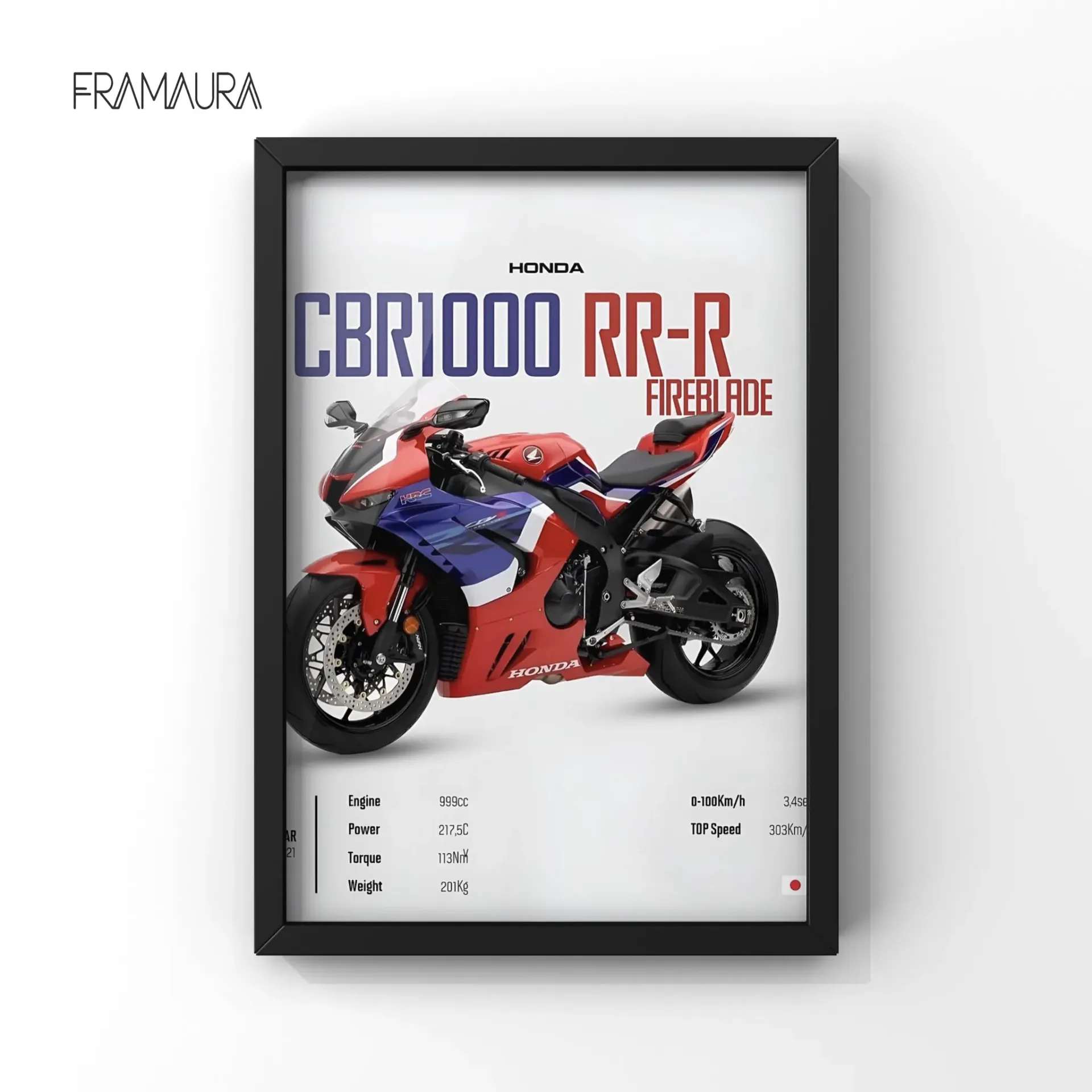 Fire Blade (20x30 cm, Black frame)