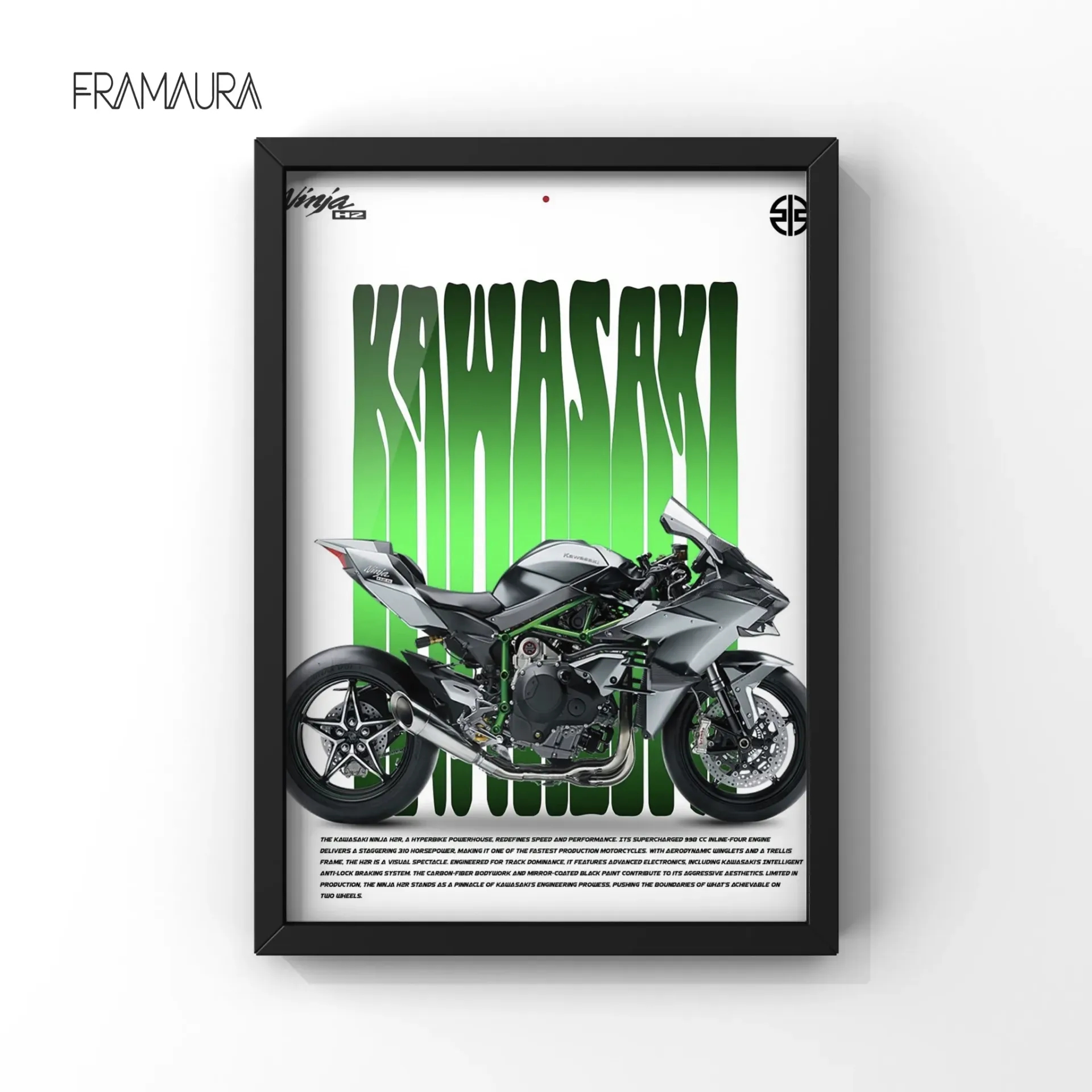 Ninja Framed (20x30 cm, Black frame)