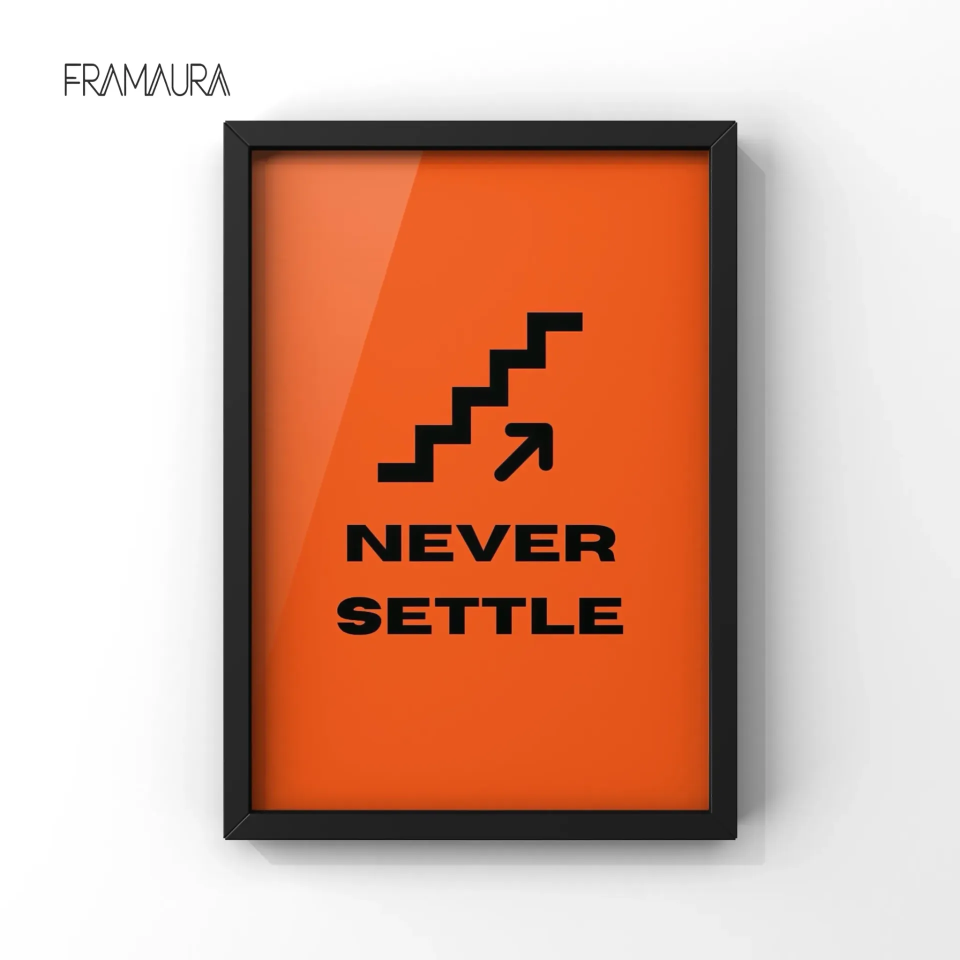 Never Settle (20x30 cm, Black frame)