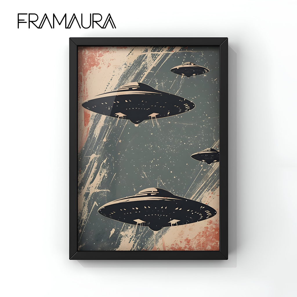 Retro invasion (20x30 cm, Black frame)