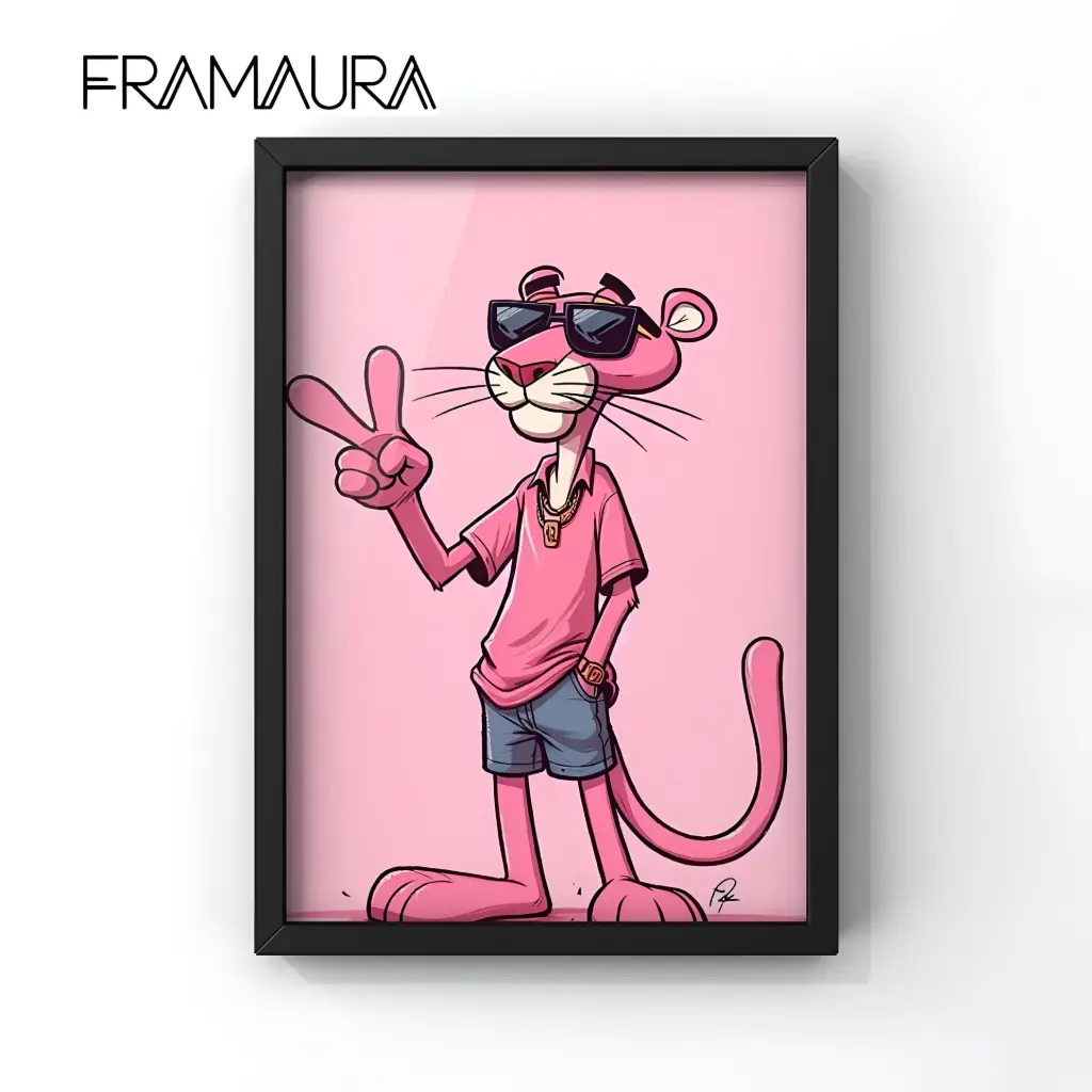 Panther with the Drip (20x30 cm, Black frame)